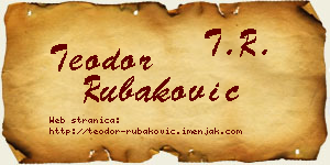 Teodor Rubaković vizit kartica